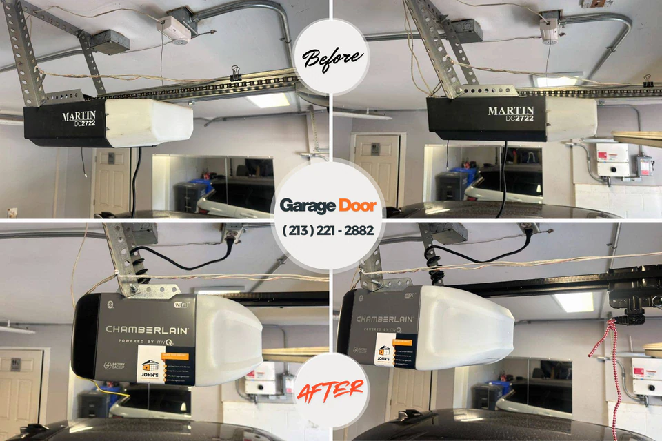 Before and after: garage door repair North Scituate, MA